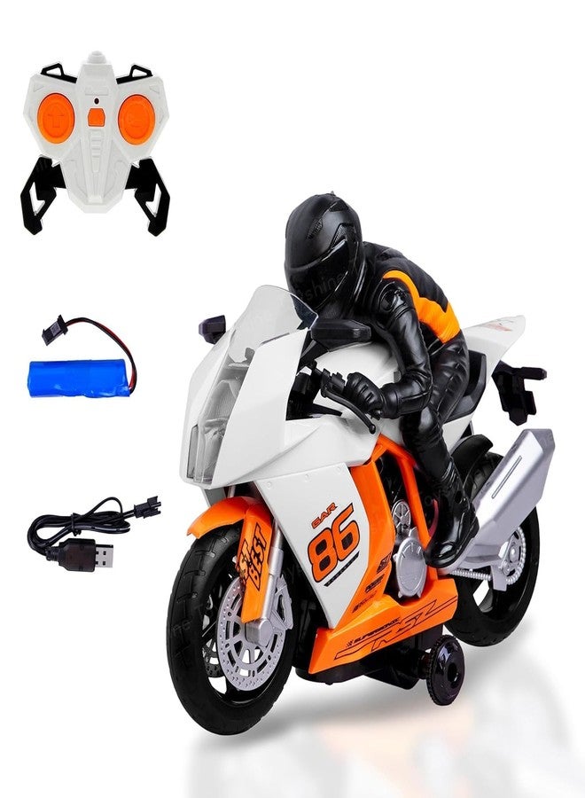 Brighterbee Remote Control R1 Motorbike Toy with Light and Sound, 360 Degree Rotation, Multicolor - Image 1